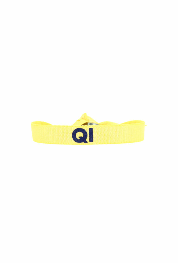 bracelet stretch unisexe ajustable et waterproof QI jaune et bleu marine- unisexe - bijou ajustable et waterproof
