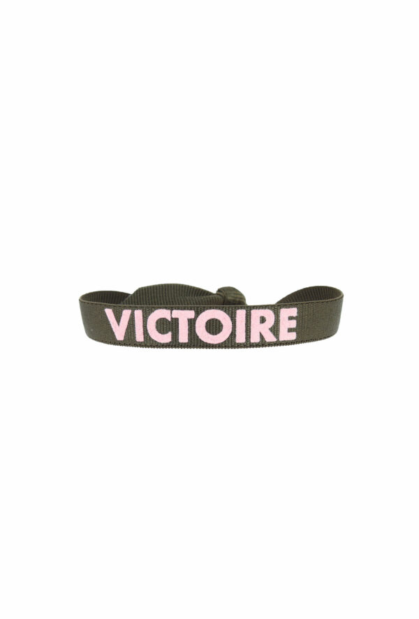 bracelet stretch unisexe ajustable et waterproof victoire marron et rose